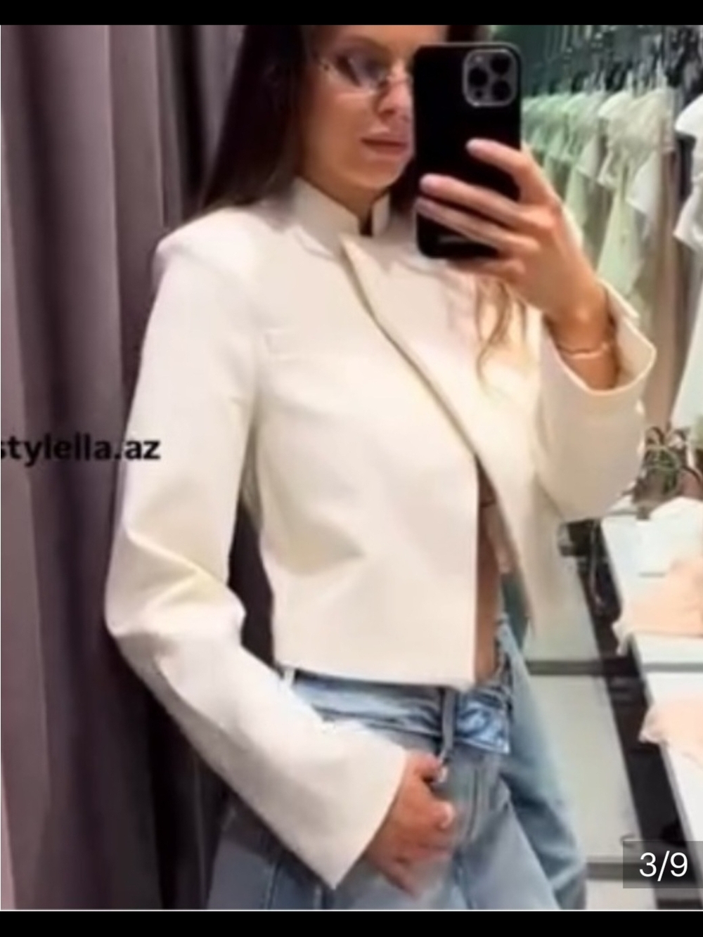 ZARA NWT White Cropped Jacket Minimalist Structured Blazer Chic - Picture 5 of 11